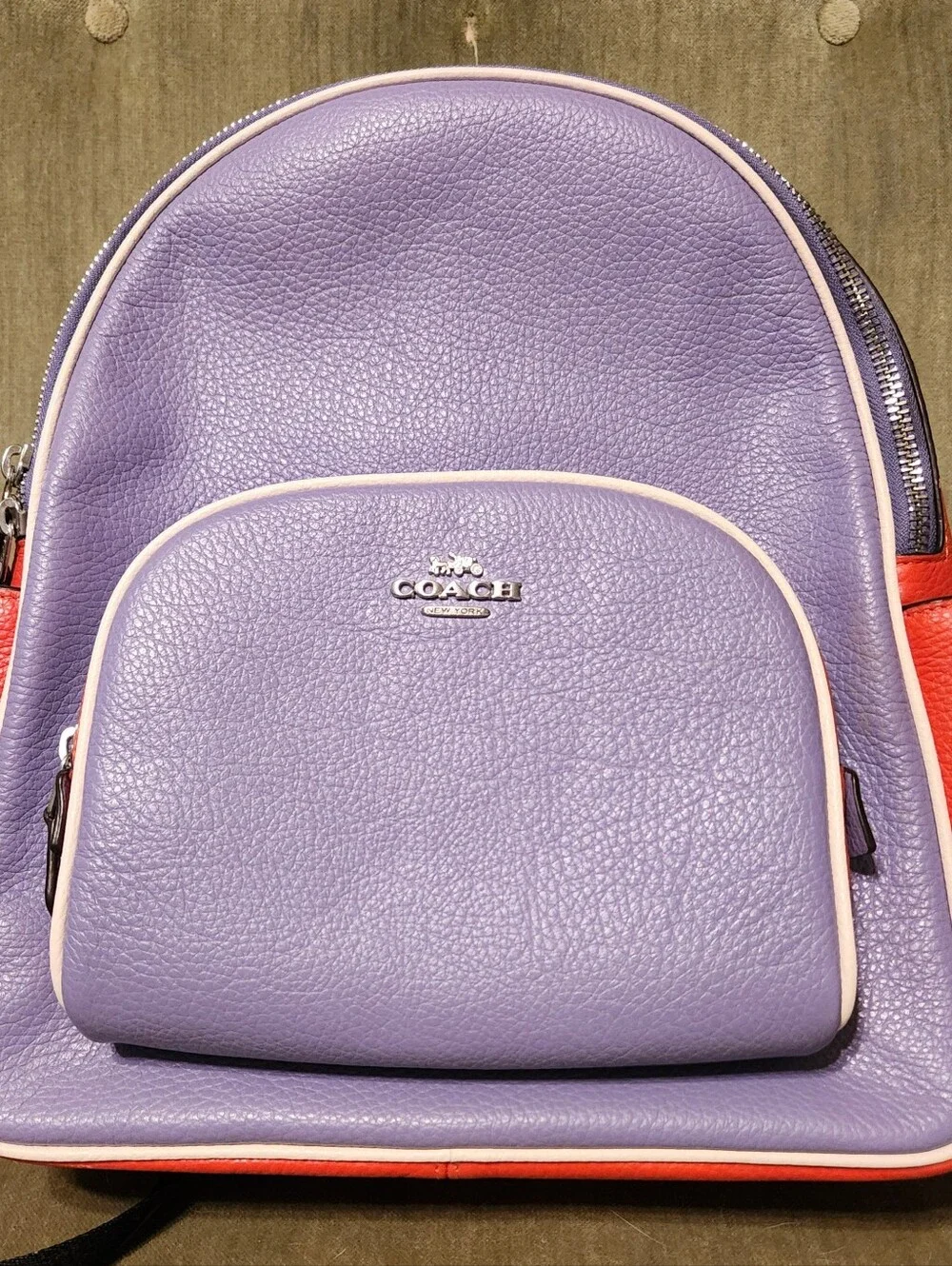 Coach Colorblock Leather Mini Backpack - Lavender & Red LIKE NEW